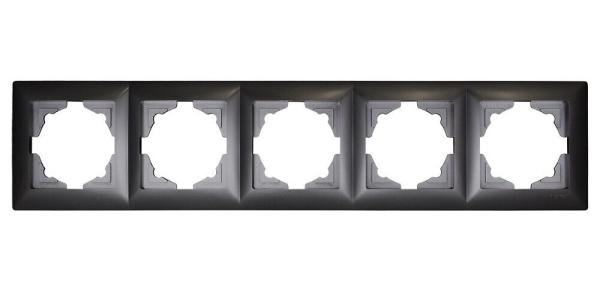 Gunsan Visage 5-fach Rahmen für 5 Steckdosen Schalter Dimmer Dunkelsilber -146